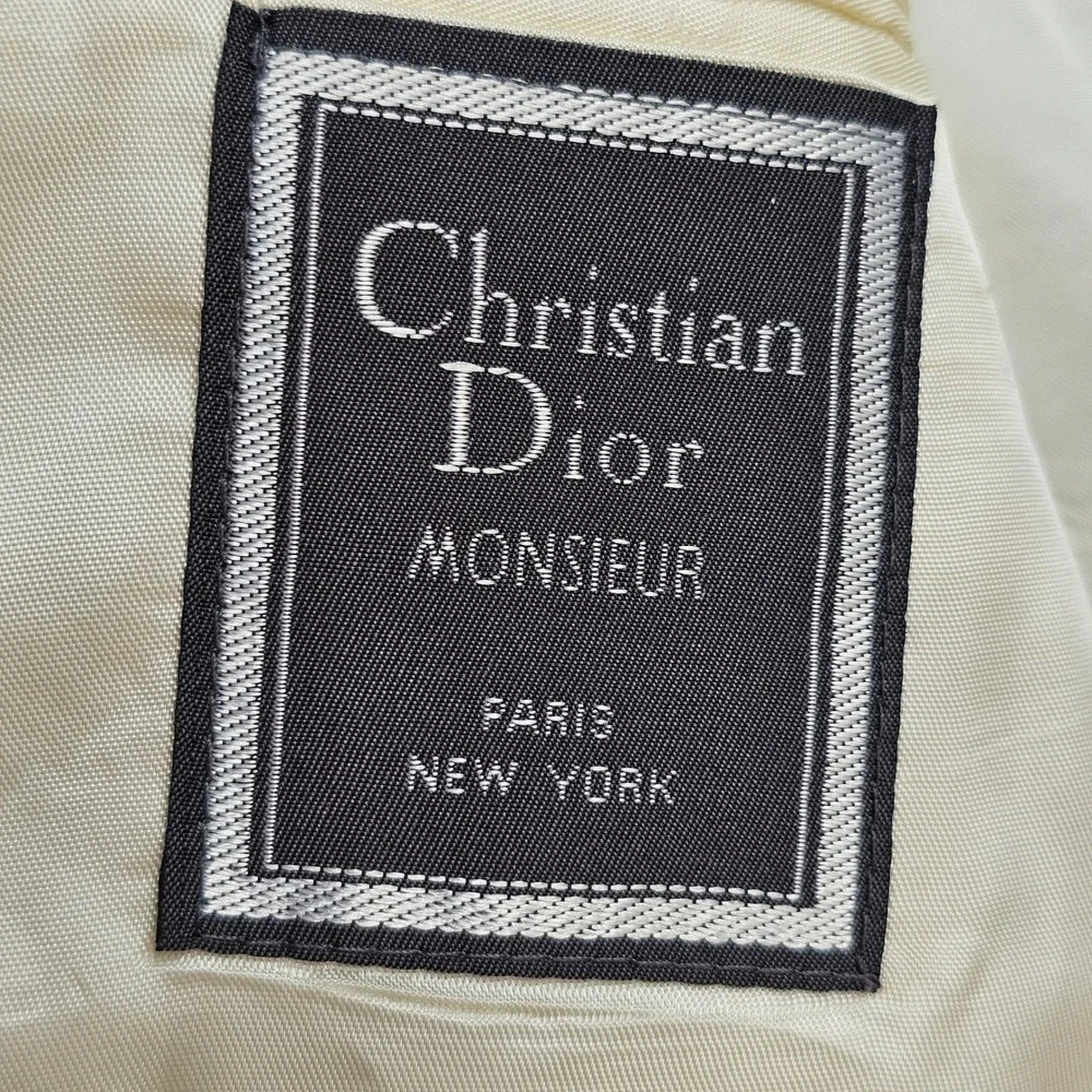 Vintage Christian Dior Monsieur Houndstooth Tweed Silk Blazer Oversized Mens 40*
